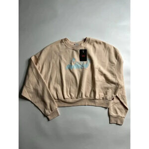Levi's Sweatshirt Women's XL Cropped Crewneck Light Pale Pink Logo Graphic